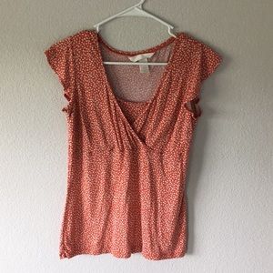 H&M Red Floral Pattern Top